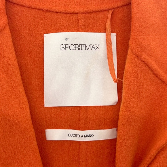 Sportmax Eva Orange Wool/Cashmere Belted Designer Coat Max Mara Women IT36 US2 - Picture 12 of 16